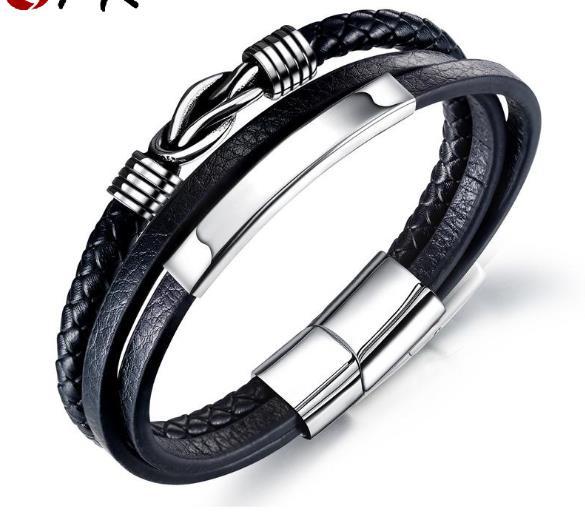 Black Multilayer Leather Bracelet