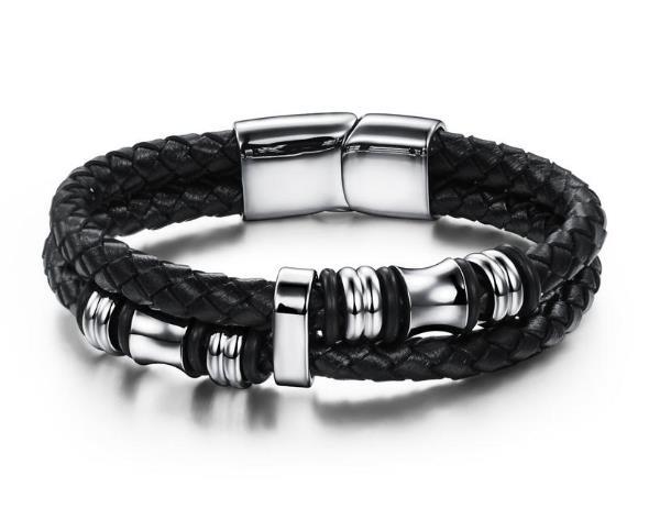 Black Multilayer Leather Bracelet