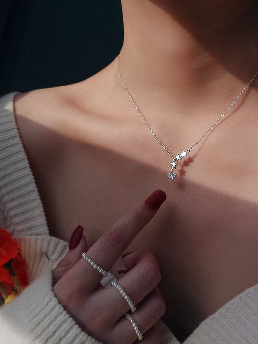 Cubic Zircon Clavicle Chain Necklace