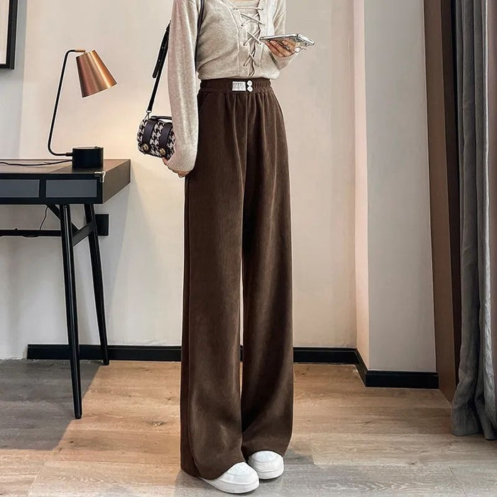 Thick Lambskin Wide-leg Pants