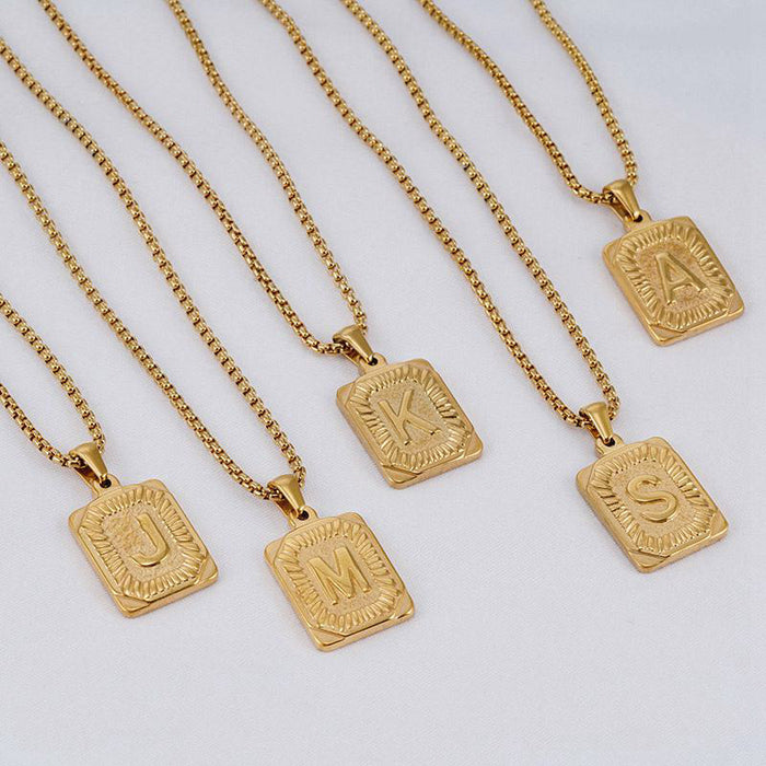 Minimalist 14k gold alphabet statement charm necklaces custom logo