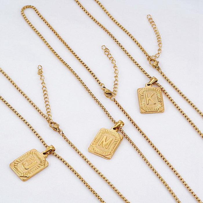 Minimalist 14k gold alphabet statement charm necklaces custom logo