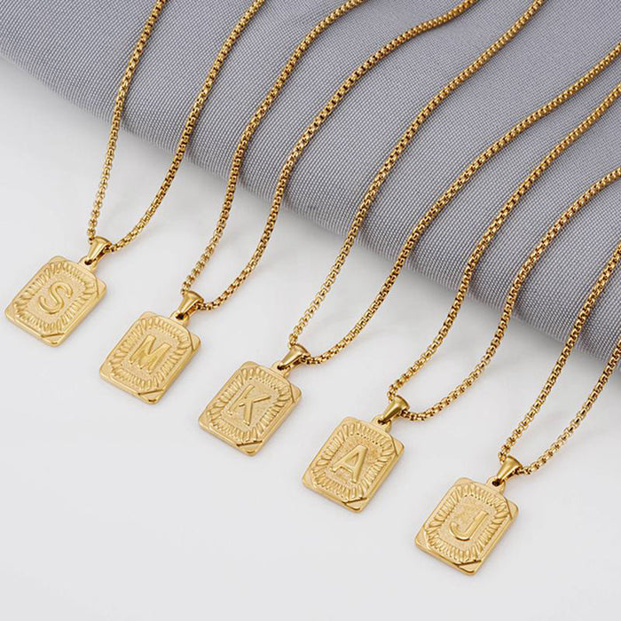 Minimalist 14k gold alphabet statement charm necklaces custom logo