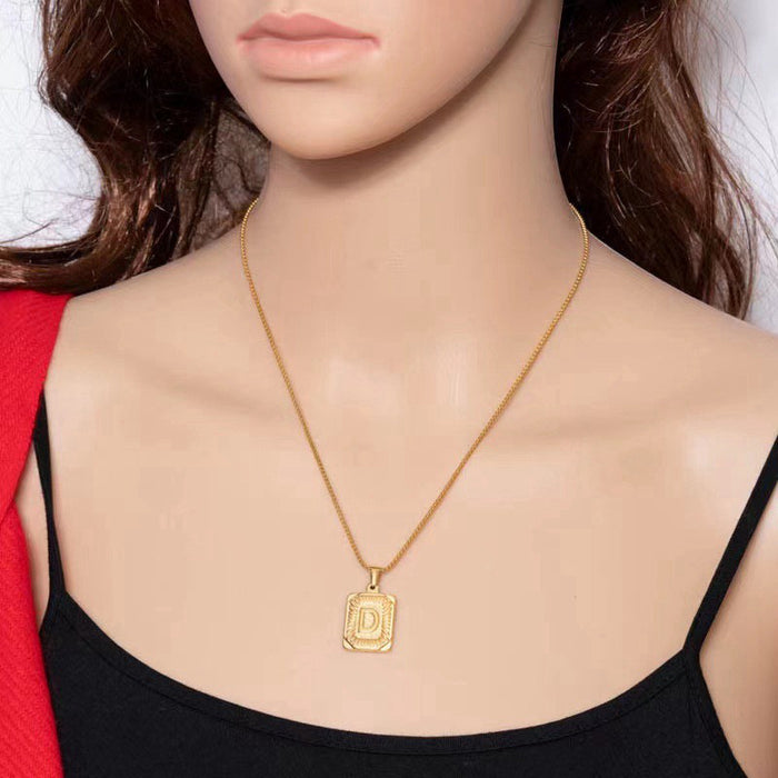 Minimalist 14k gold alphabet statement charm necklaces custom logo