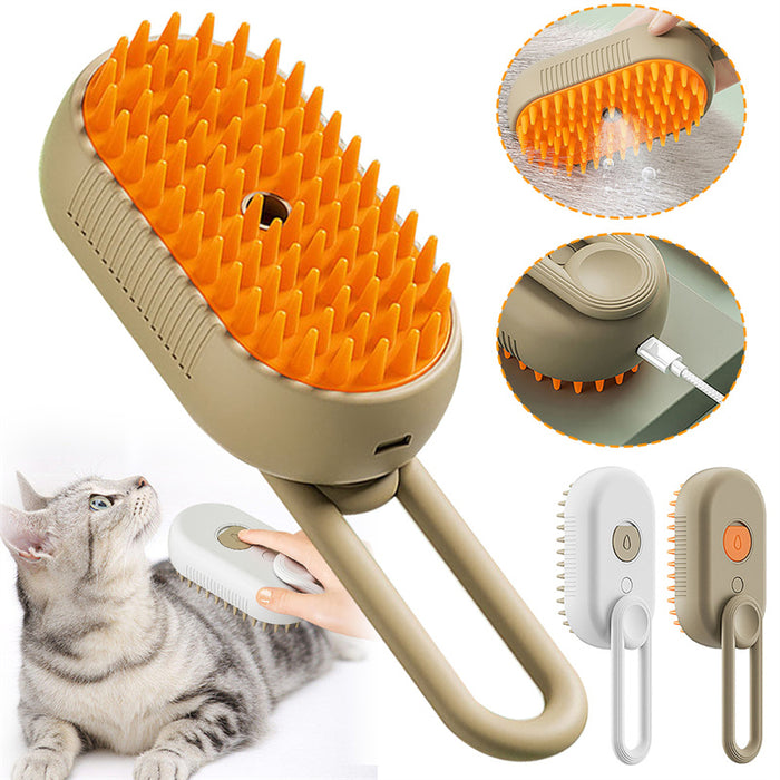 Cat & Dog 3 In 1 Steam Brush Electric Spray - Pet Grooming & Hair Removal Combs