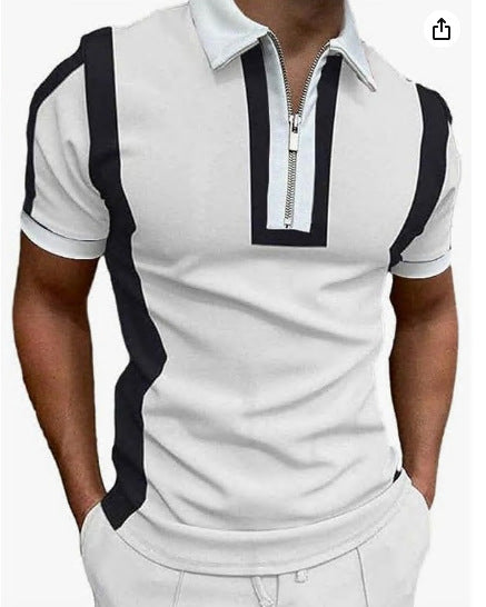 3D Digital Printing Zipper Polo Shirt