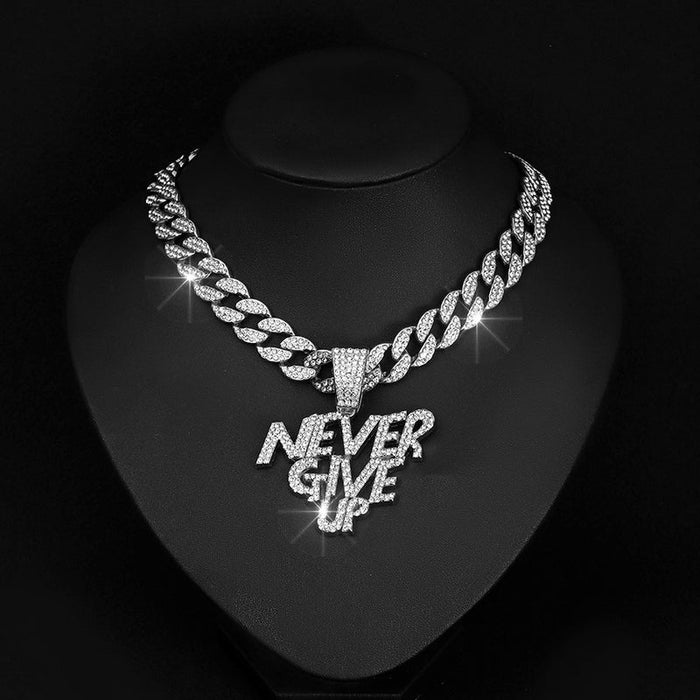 "NEVER GIVE UP" PENDANT