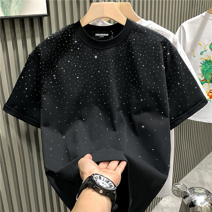 Men's T-shirt Niche Starry Hot Drilling