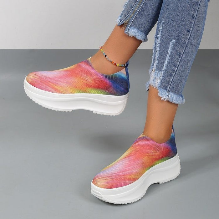 Color Gradient Fly-knit Sneakers