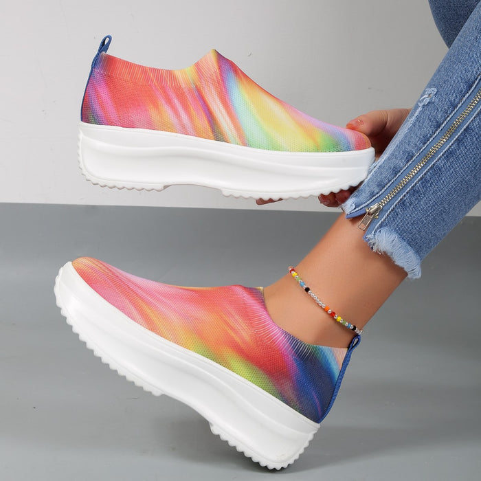 Color Gradient Fly-knit Sneakers