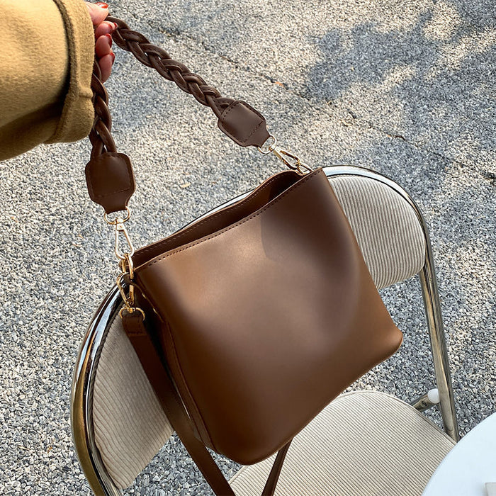 One-shoulder Crossbody Underarm Bucket Bag