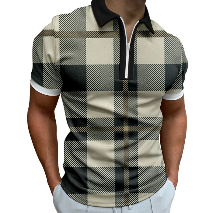 3D Digital Printing Zipper Polo Shirt