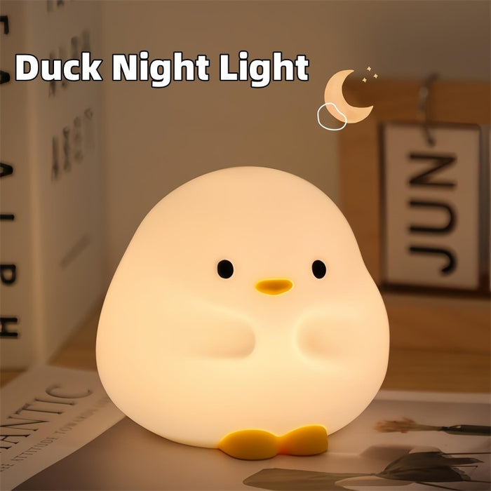 Cute Duck LED Night Lamp Cartoon Silicone