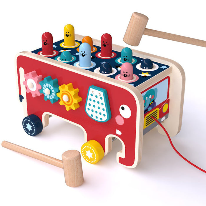 Montessori Toddlers Kids Wooden Pounding Bench