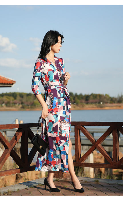 Seaside Holiday Slim High Waist Dress