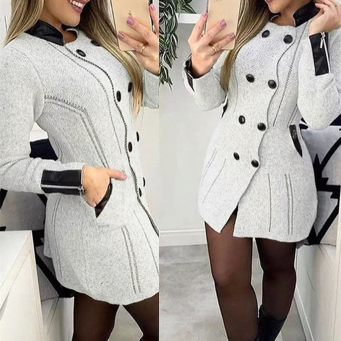 Double-breasted Woolen Coat