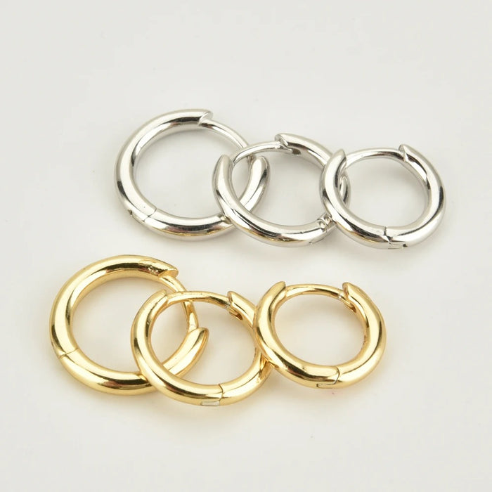 Dual-tone Silver & Gold Hoops