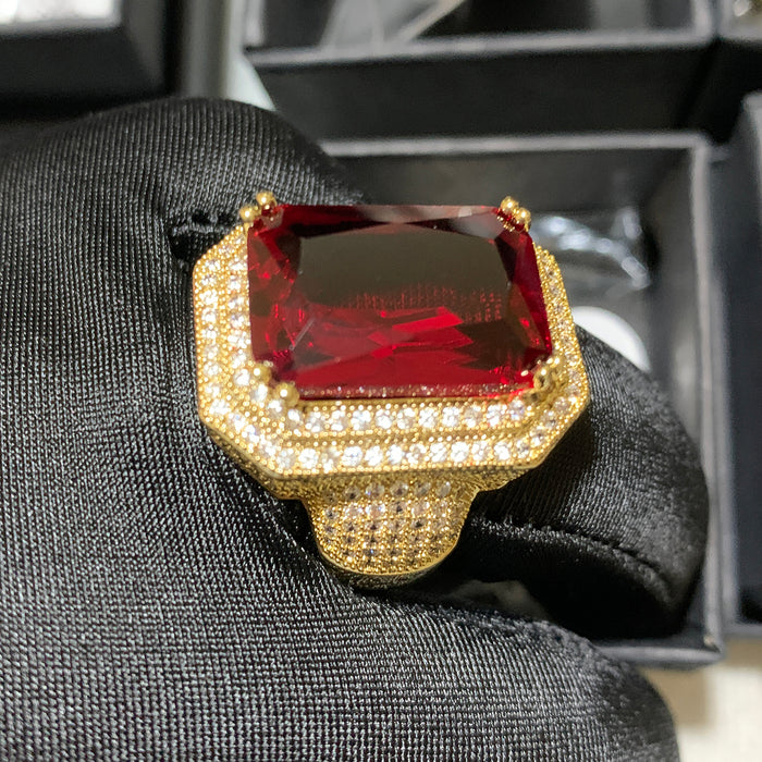 RED RUBY STONE ROYAL RING