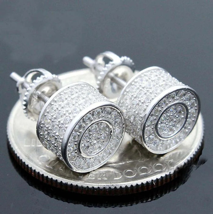 DIAMOND ICED CIRCLE STUD EARRINGS