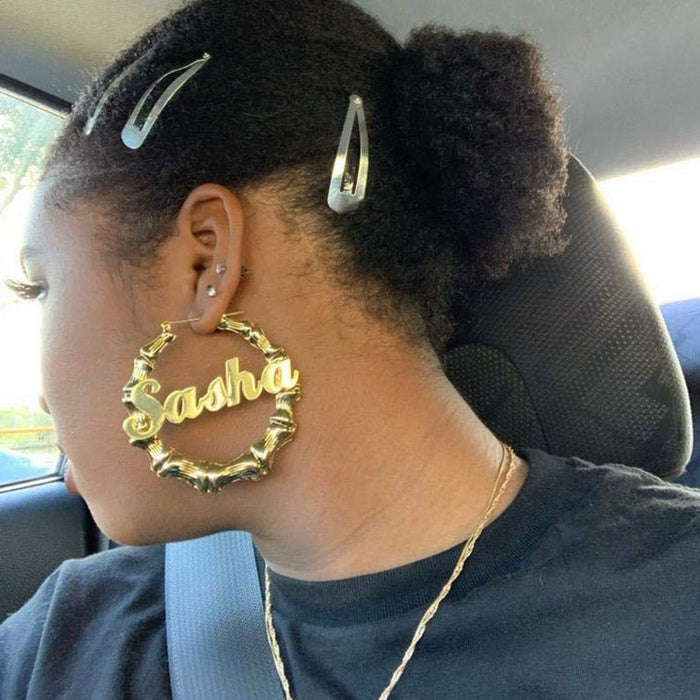 CUSTOM NAME HOOP EARRINGS