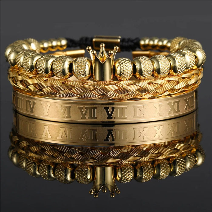 Royal King Crown Bracelet Set