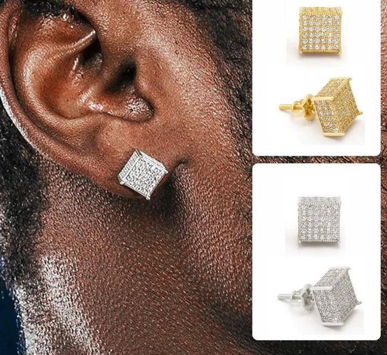 CrystalCube Square Studs