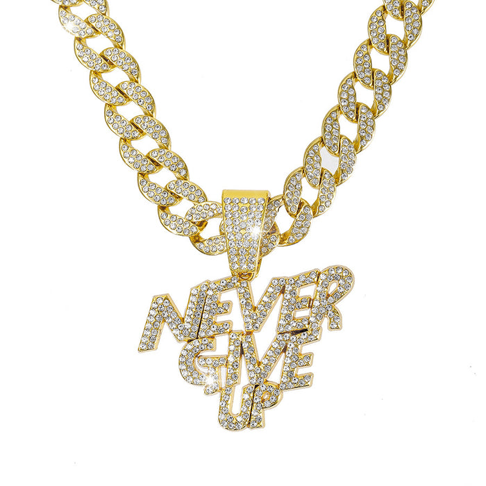 "NEVER GIVE UP" PENDANT