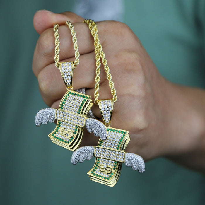 HIP-HOP DOLLAR IN HAND PENDENT