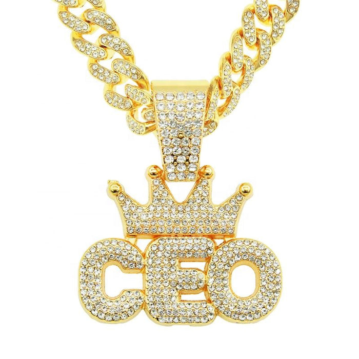 ICED OUT CROWNED CEO  PENDANT