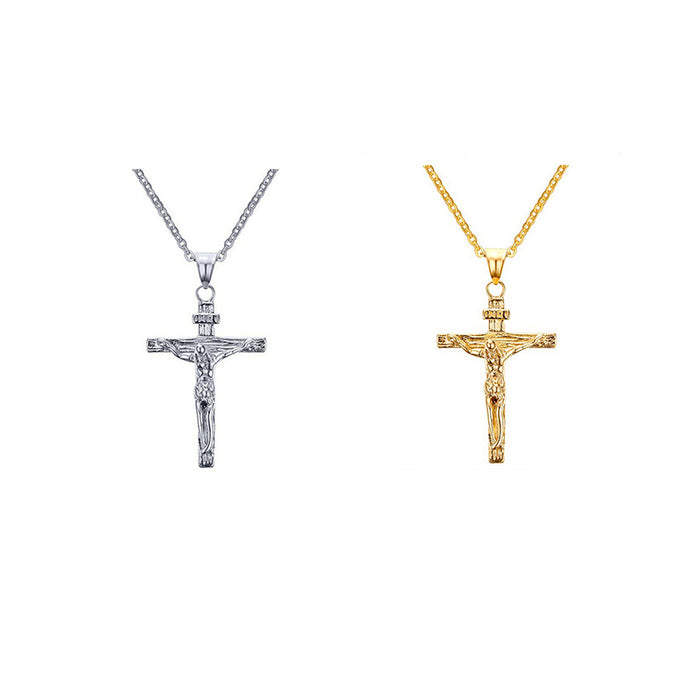 18K Gold Jesus Cross Necklace