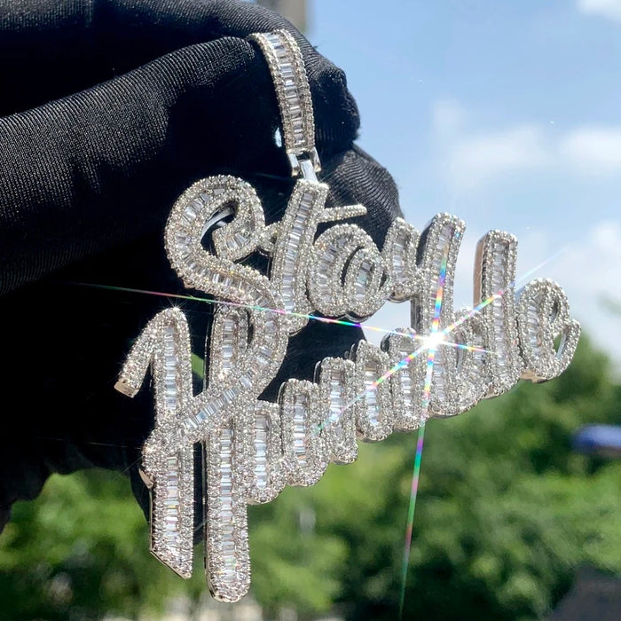 Bling Iced Out "Stay Humble" Letters Pendants