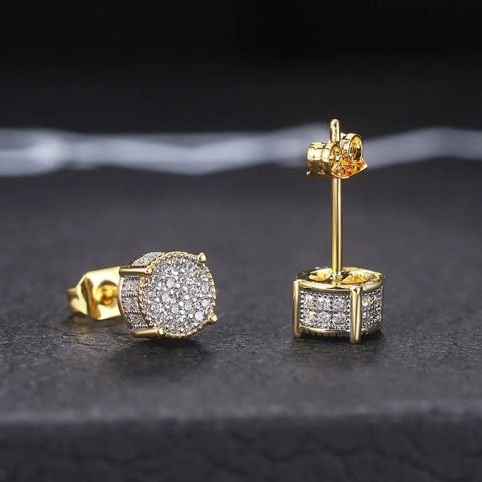 Glam Gold Stud Earrings