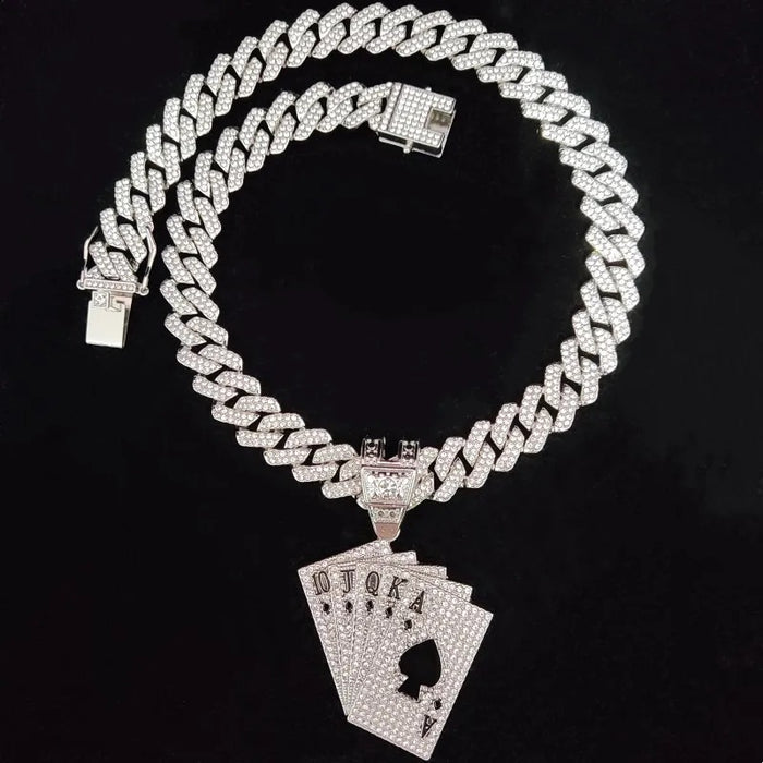 POKER CARD ICED OUT CHAIN