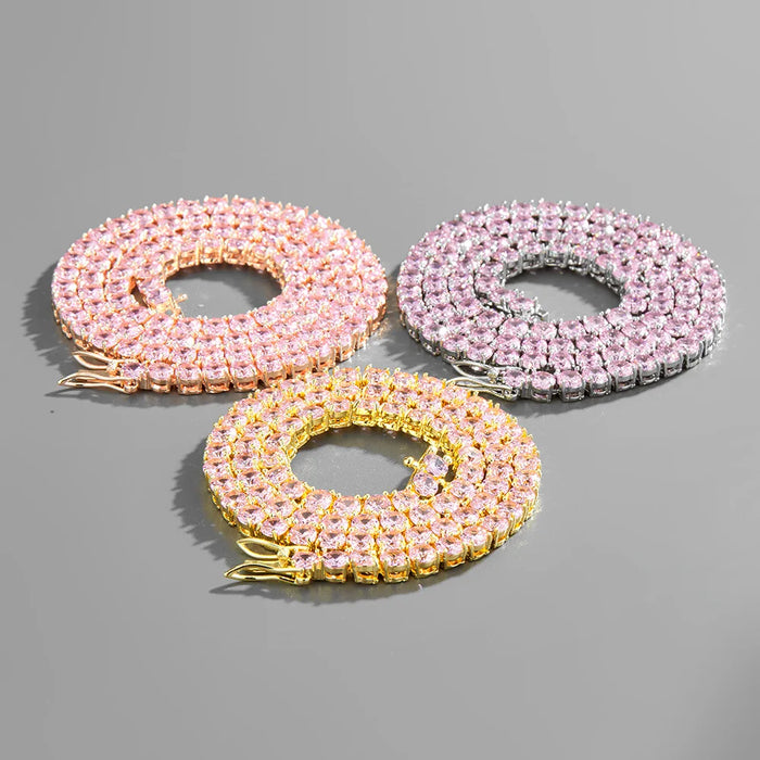 DAIMOND PINK TENNIS CHAIN