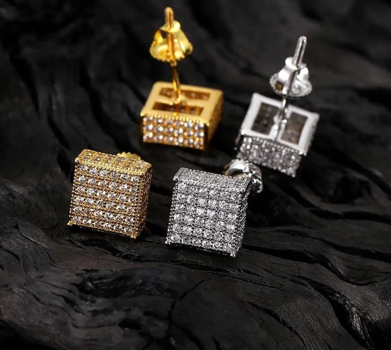 CrystalCube Square Studs