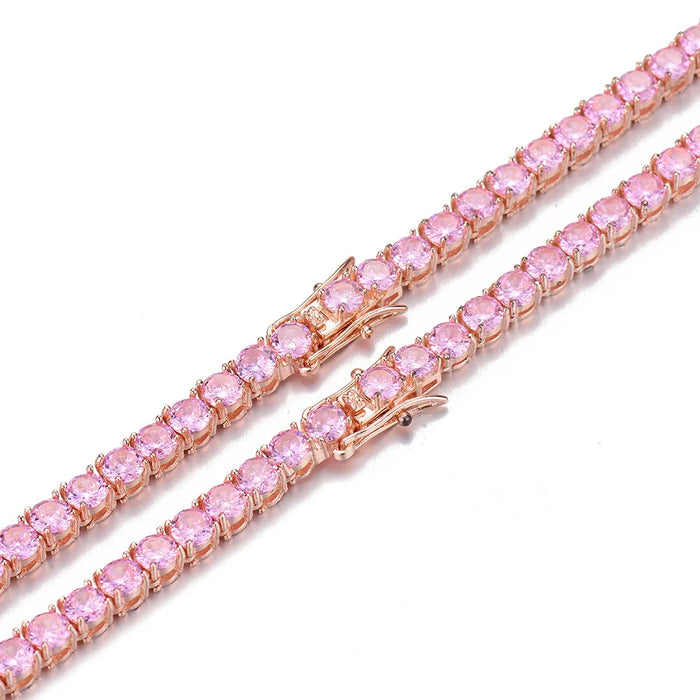 DAIMOND PINK TENNIS CHAIN