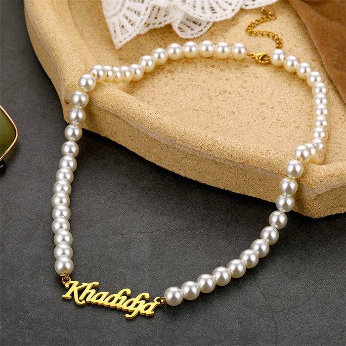 PEARL CUSTOM CURSIVE NAME CHAIN