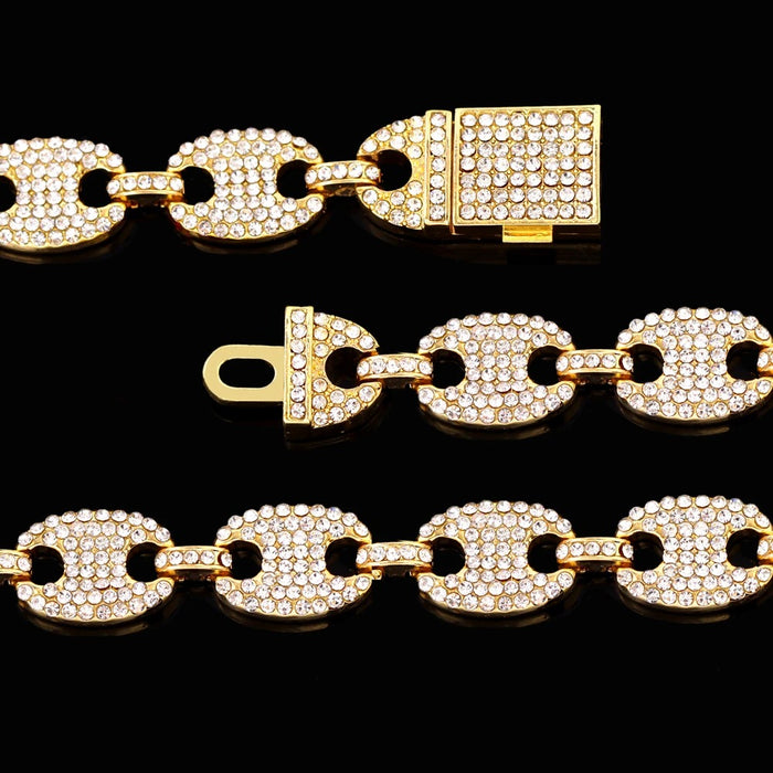 18K GOLD CZ G-LINK CHAIN