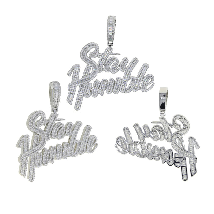 Bling Iced Out "Stay Humble" Letters Pendants