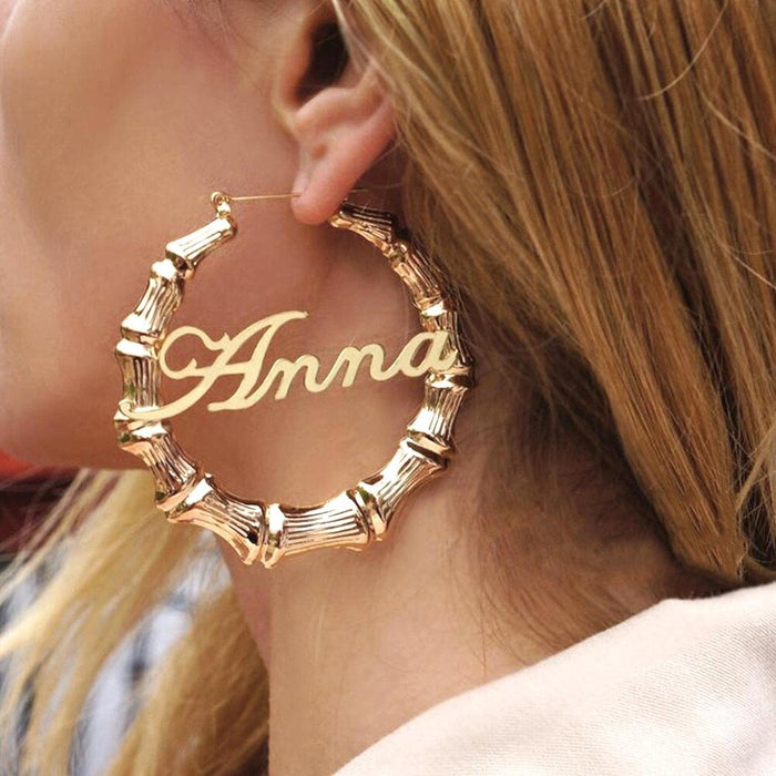 CUSTOM NAME HOOP EARRINGS