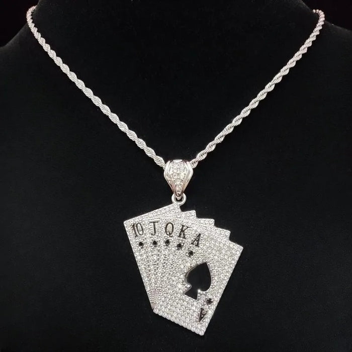 POKER CARD ICED OUT CHAIN