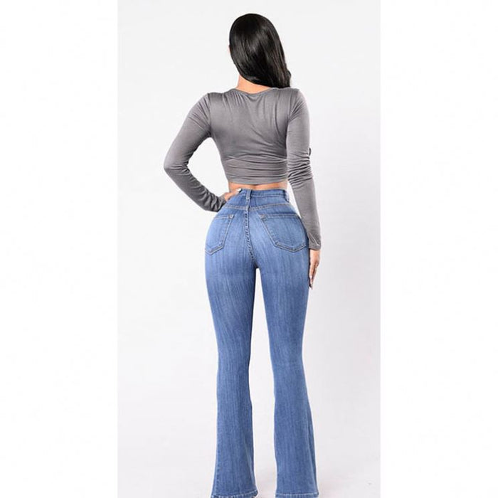 High-Waist Blue Flare Jeans