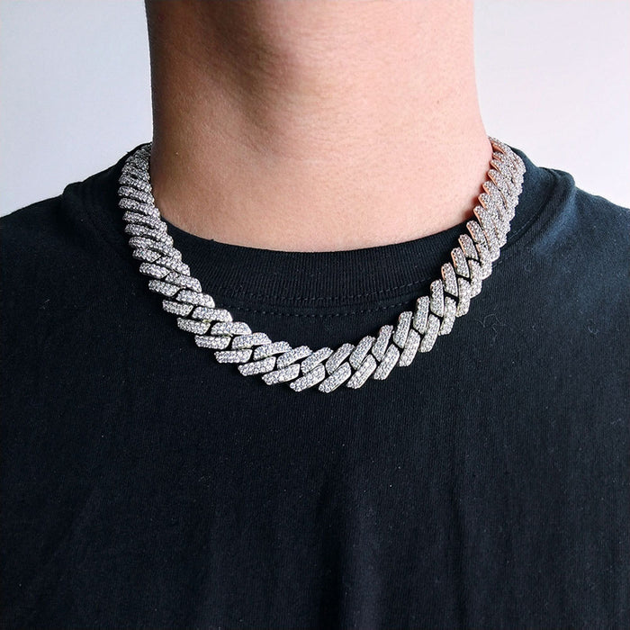 DIAMOND 14MM CUBAN CHAIN & FREE BRACELET BUNDLE