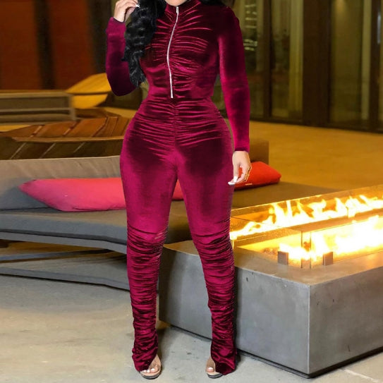 Women's Velvet Tracksuit Set