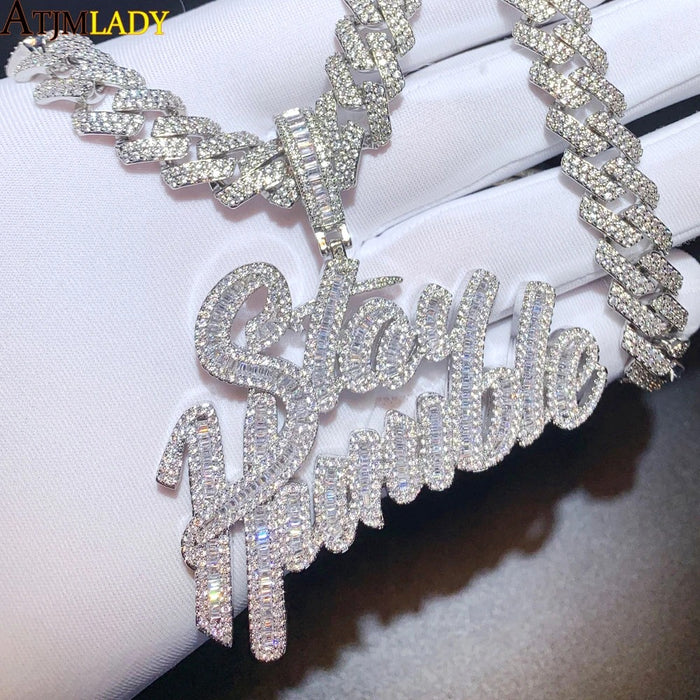 Bling Iced Out "Stay Humble" Letters Pendants