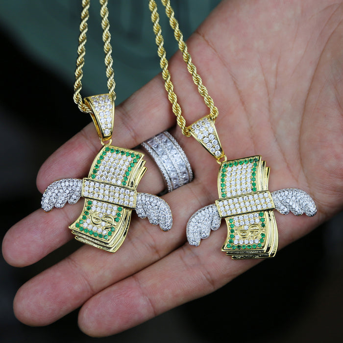 HIP-HOP DOLLAR IN HAND PENDENT