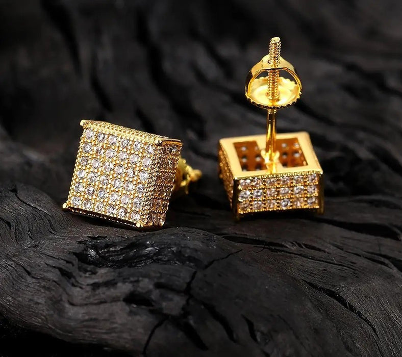 CrystalCube Square Studs