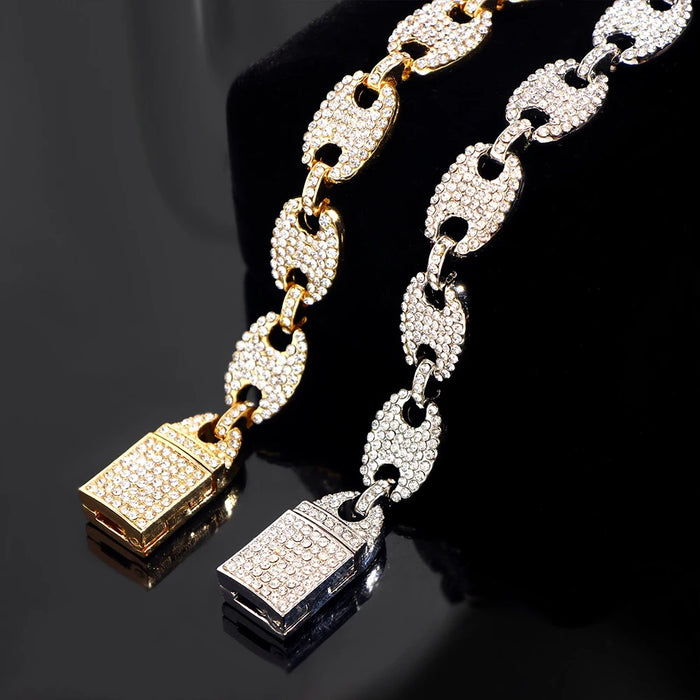 18K GOLD CZ G-LINK CHAIN