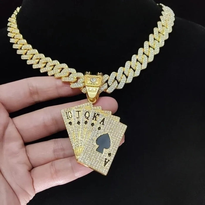 POKER CARD ICED OUT CHAIN