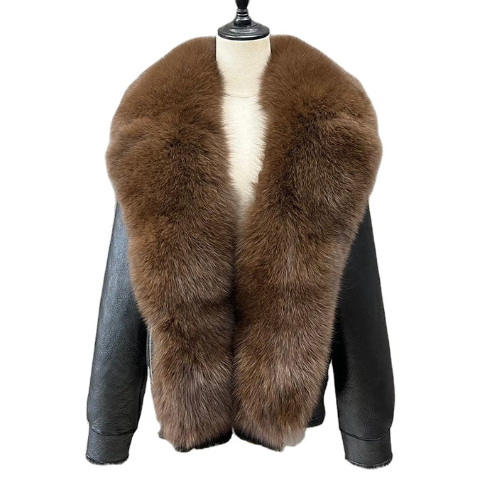 FOX FUR LEATHER JACKET